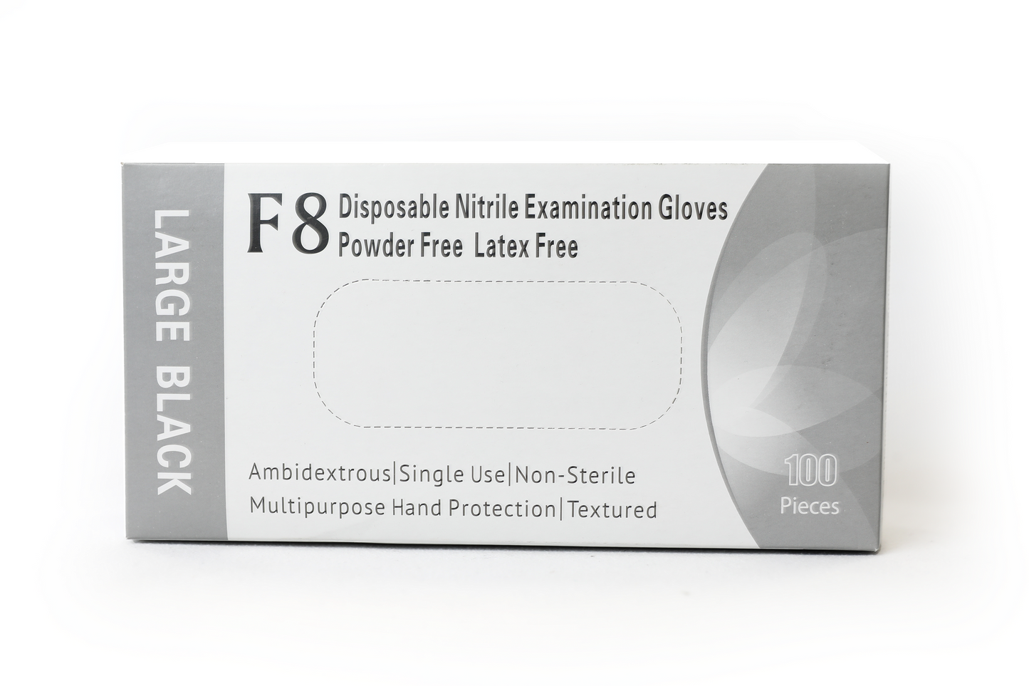 F8 Nitrile PF Disposable Gloves Black (F8N)