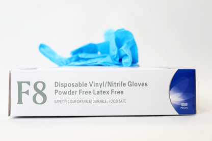 F8 Vinyl/Nitrile PF Disposable Gloves Blue (F8VN)