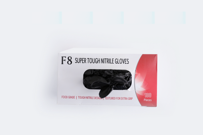 F8 Super Tough Nitrile Disposable Gloves Black (F8STN)