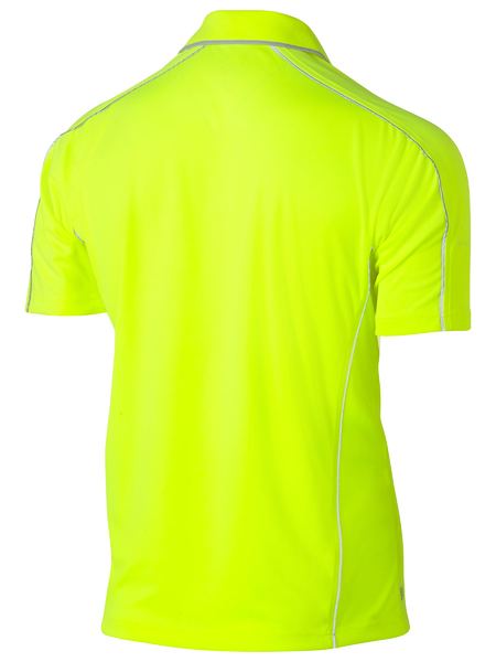 Bisley Hi Vis Cool Mesh Polo with Reflective Piping (BISBK1425)