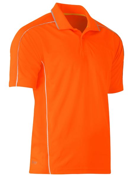 Bisley Hi Vis Cool Mesh Polo with Reflective Piping (BISBK1425)