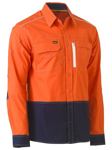 Bisley FLX & Move Hi Vis Two Tone Utility Shirt Long Sleeve (BISBS6177)