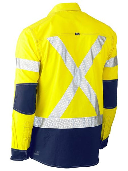 Bisley FLX & Move Hi Vis X Taped Utility Shirt Long Sleeve (BISBS6177XT)