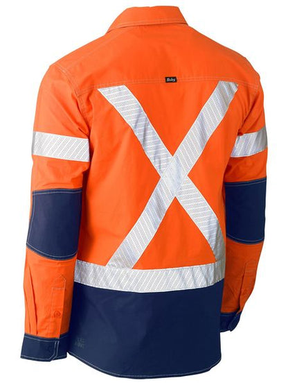 Bisley FLX & Move Hi Vis X Taped Utility Shirt Long Sleeve (BISBS6177XT)