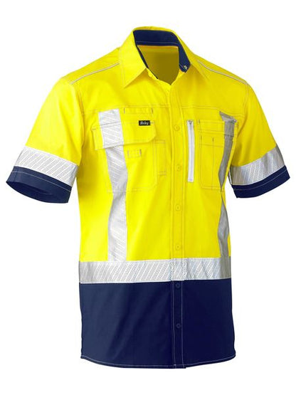 Bisley FLX & Move Hi Vis X Taped Utility Shirt Short Sleeve (BISBS1177XT)