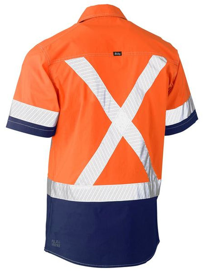 Bisley FLX & Move Hi Vis X Taped Utility Shirt Short Sleeve (BISBS1177XT)