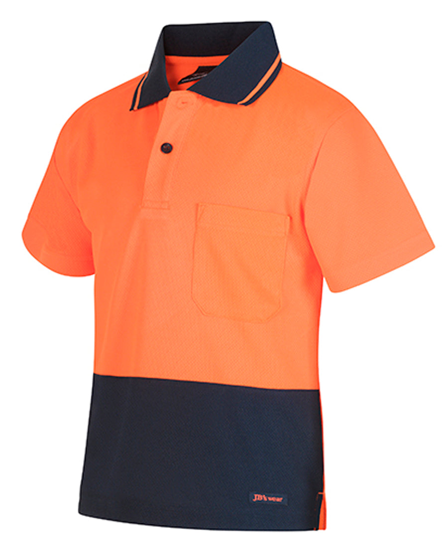 JB's Kids Hi Vis Non Cuff Traditional Polo Short Sleeve (JBS6HVNCK)