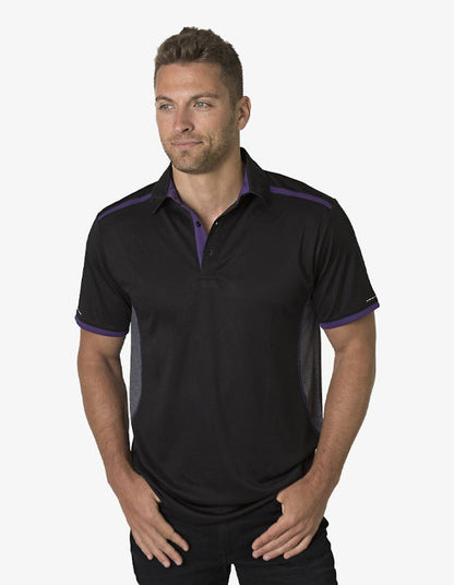 Black Kanvas Contrasting Shoulder Panel Polo