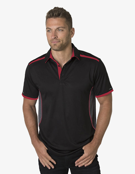 Black Kanvas Contrasting Shoulder Panel Polo