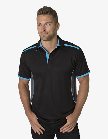 Black Kanvas Contrasting Shoulder Panel Polo