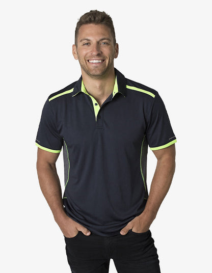 Black Kanvas Contrasting Shoulder Panel Polo