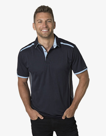 Black Kanvas Contrasting Shoulder Panel Polo